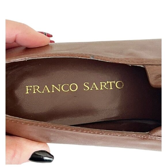 Franco Sarto Women's Sz 9.5 Brown Randy Block Heel Slip-on Booties - Picture 6 of 12